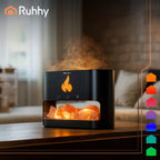 Aroma Difuzor i Ovlaživač Zraka s LED Efektom Kamina 250 ml Crni