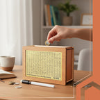 Drvena Kasica Prasica s Križaljkom 20 x 14.5 x 7.7 cm Prirodno Drvo