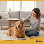 Dvoredni Češalj s Rotirajućim Zupcima za Pse i Mačke 17.5 x 11.5 x 3 cm Sivo-Žuti