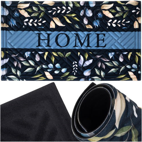 Otirač za Vrata 75x45 cm Crno-plavi