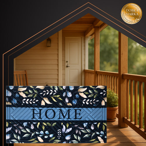 Otirač za Vrata 75x45 cm Crno-plavi