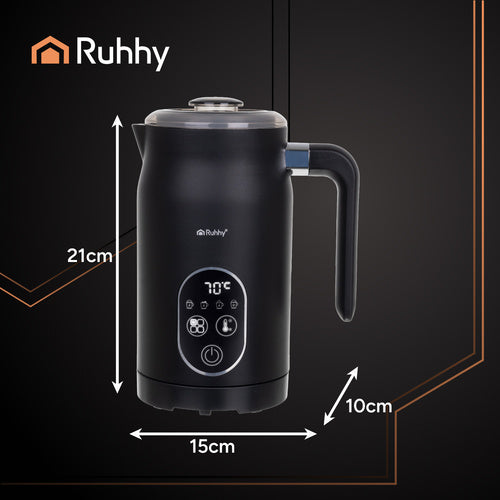 Električni Pjenjač Za Mlijeko s LED Zaslonom 500W Crni 21 x 15 x 10 cm