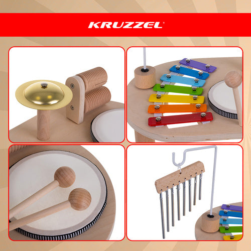 Drvena Glazbena Edukativna Stolica 24.5 x 38.5 x 23.5 cm za Djecu