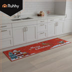 Božićni Protuklizni Tepih 160x50 cm Crveni