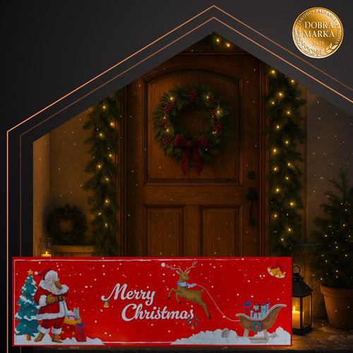 Božićni Protuklizni Tepih 160x50 cm Crveni