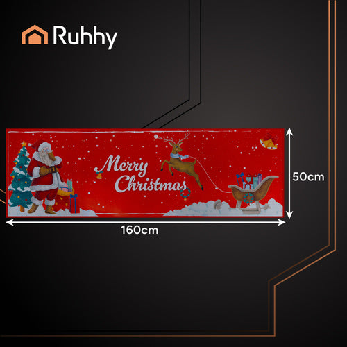 Božićni Protuklizni Tepih 160x50 cm Crveni