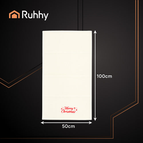 Božićni Ručnici Set od 2 Komada 50x100 cm Crveno-Zeleni-Bijeli Pamuk