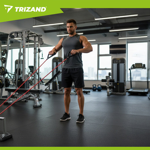 Set Elastičnih Traka za Vježbanje 5 Komada s Ručkama i Kukom za Vrata