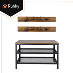 Stalak za Cipele s Vješalicom 73 cm, Crni, MDF i Metal