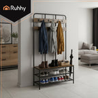 Samostojeća Polica s Vješalicom 186x100x40 cm Crna