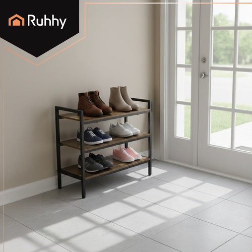 Stalak za Cipele s 3 Police 79 cm Crni