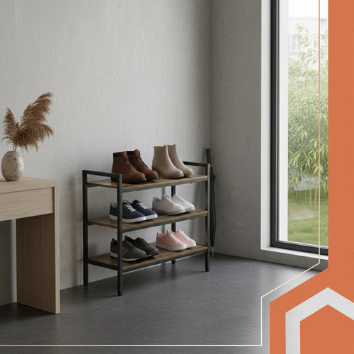 Stalak za Cipele s 3 Police 79 cm Crni