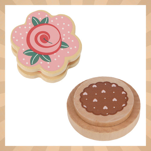 Drveni Dječji Set za Čajanku s Postoljem za Kolače, 15 Dijelova, Višebojni