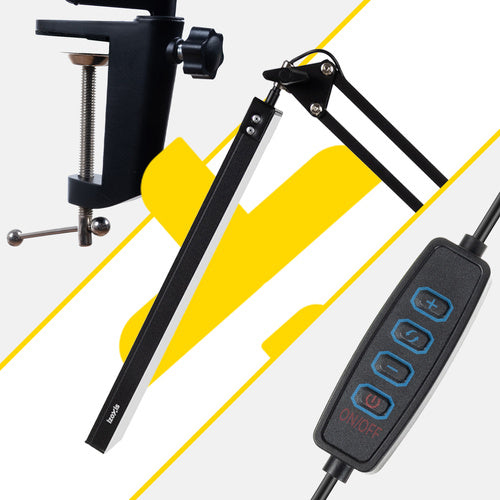 Stolna i Stezna Radna Lampa 2u1, Crna