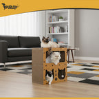 Grebalica za Mačke s Dvokatnom Kućicom 51.5x45.5x28 cm Smeđa