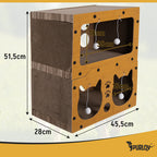 Grebalica za Mačke s Dvokatnom Kućicom 51.5x45.5x28 cm Smeđa