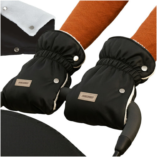 Dvostruke Zimske Navlake za Rukohvat Kolica 20 × 18 cm Crne