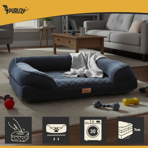 Ortopedski Krevet za Kućne Ljubimce M 80x65 cm Crni