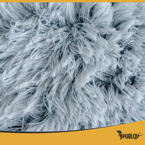 Plush Krevet Za Mačke i Male Pse Sivi 44x38x6 cm S Krovom