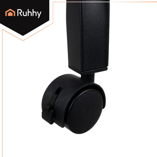 Stalak za Odjeću na Kotačima s Dvije Šipke i Policom 150 x 110 x 57 cm Crni