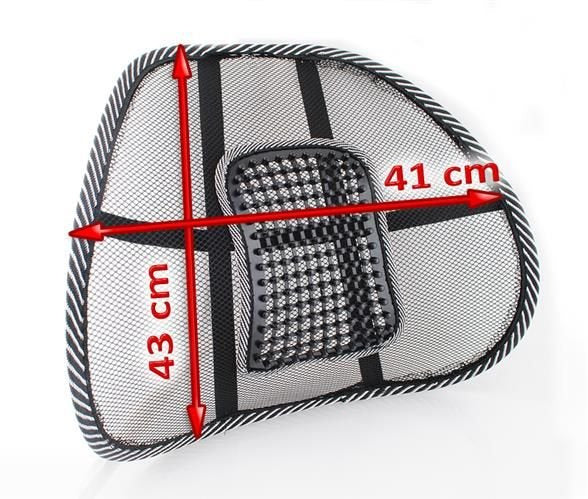 Ortopedski Naslon za Leđa s Masažnom Podlogom 40x39cm Crni