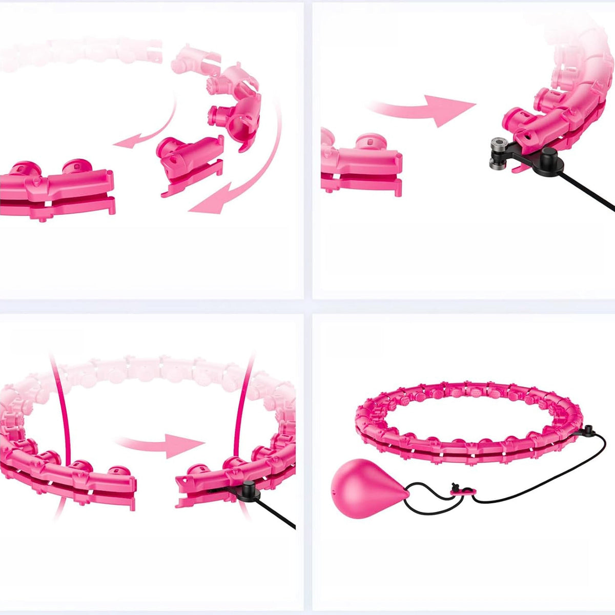 Hula Hop Obruč Plus Size s Utegom - 24 Segmenata
