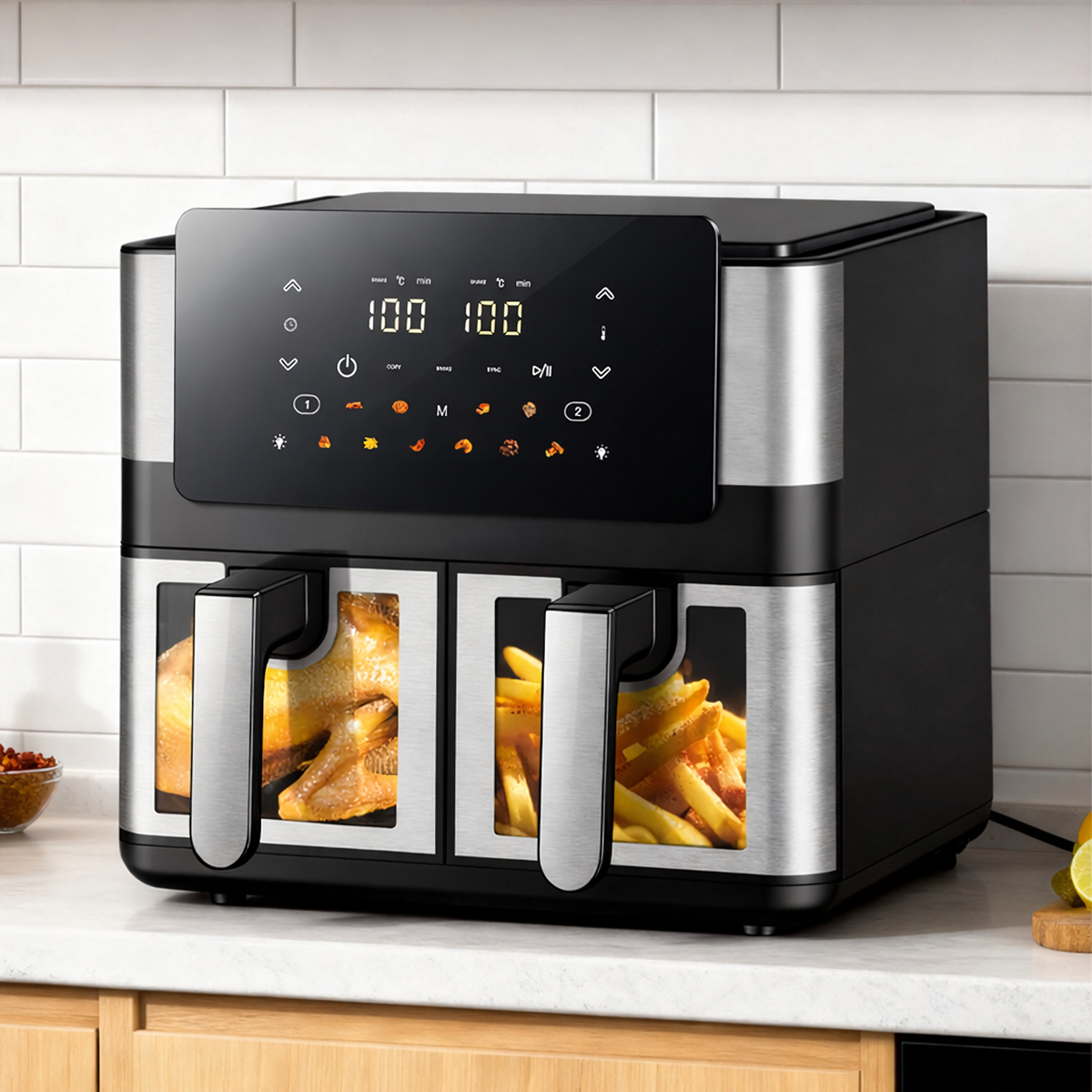 Air Fryer - Friteza na Vrući Zrak s Dvije Komore 8L - 2000W