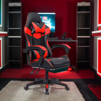 Gaming Stolica Crveno-Crna s Osloncem za Noge