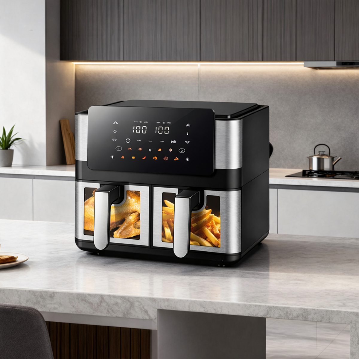 Air Fryer - Friteza na Vrući Zrak s Dvije Komore 8L - 2000W