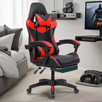 Gaming Stolica Crveno-Crna s Osloncem za Noge