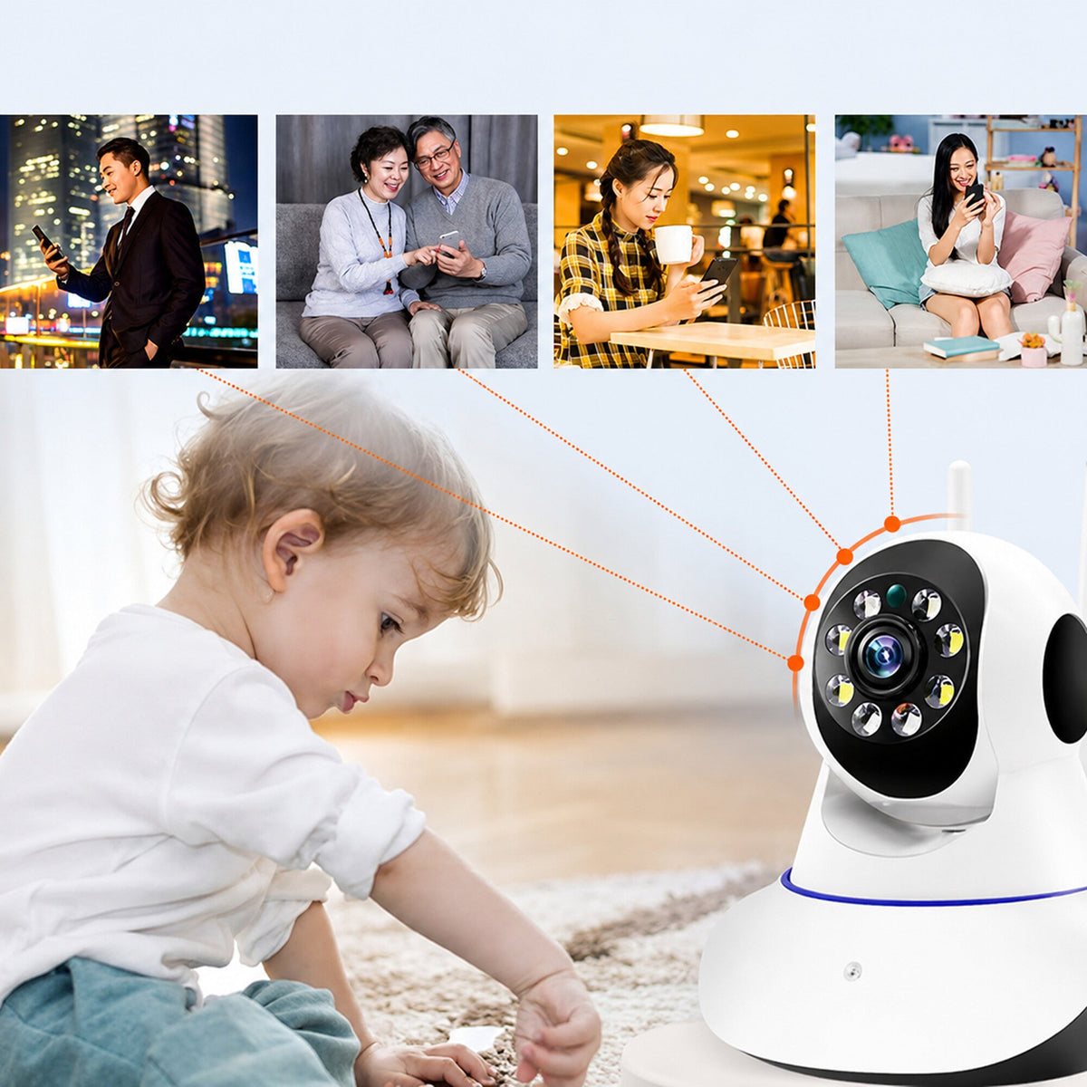 Bežična Rotirajuća WiFi 360° Kamera za Nadzor