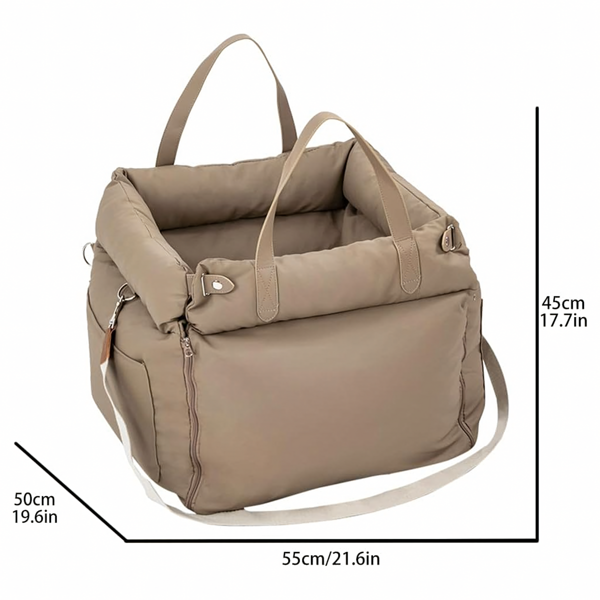Kožna Auto fotelja-Transporter za Psa i Mačku - 55x50 cm