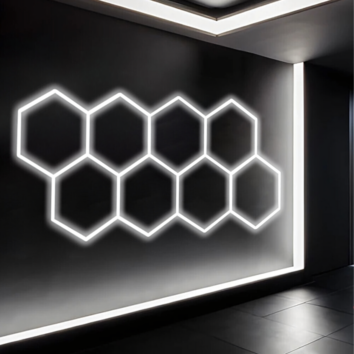 Hexagon LED Rasvjeta - 257.6 × 244.4 cm