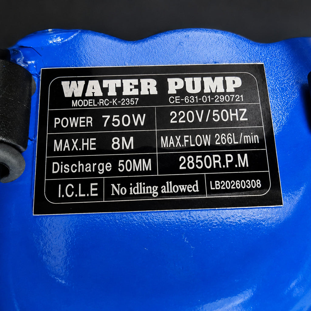 Potopna Muljna Pumpa S Drobilicom 750W -  s Crijevom 30m