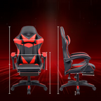 Gaming Stolica Crveno-Crna s Osloncem za Noge