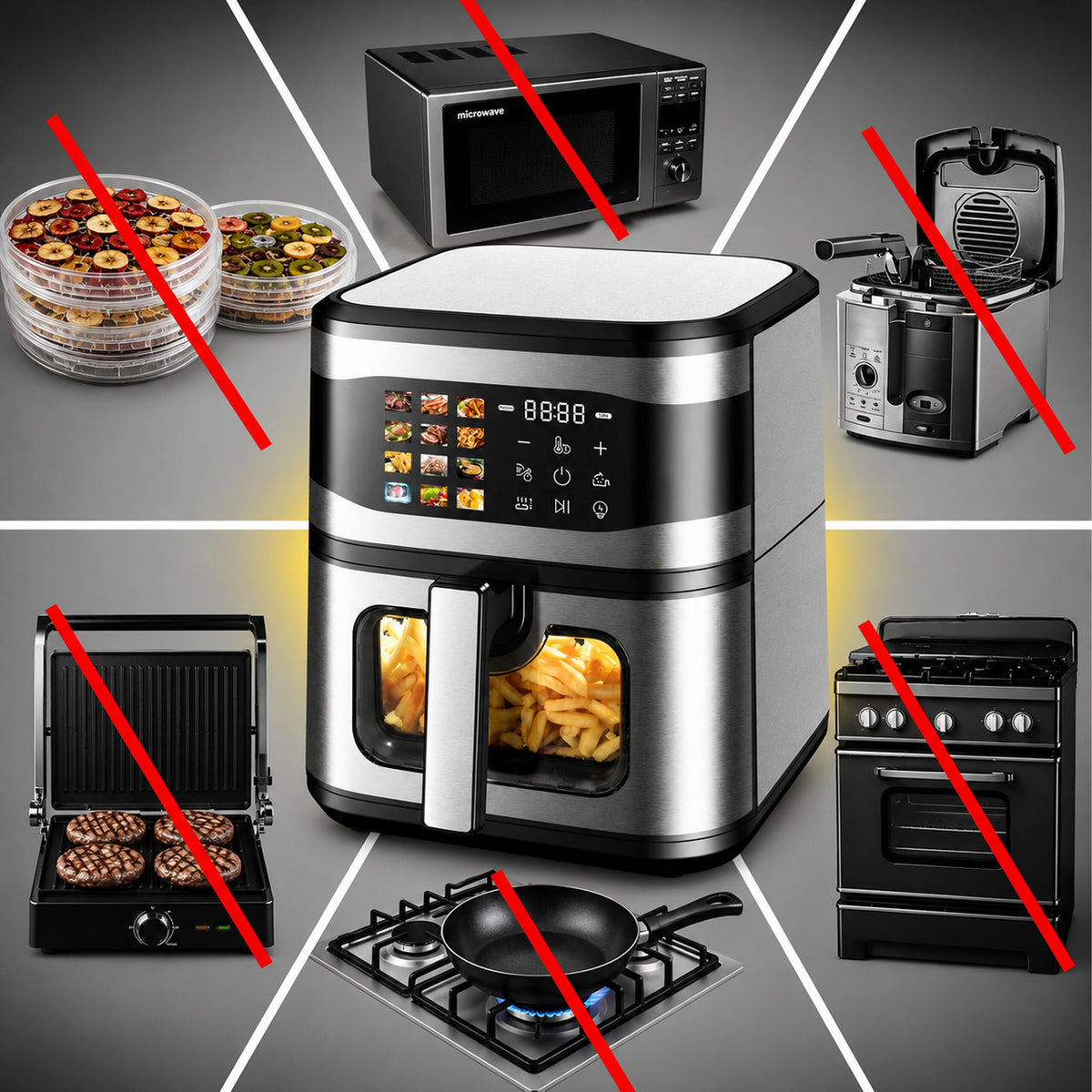 Air Fryer - Friteza na Vrući Zrak 8L - 1700W - 12 Programa