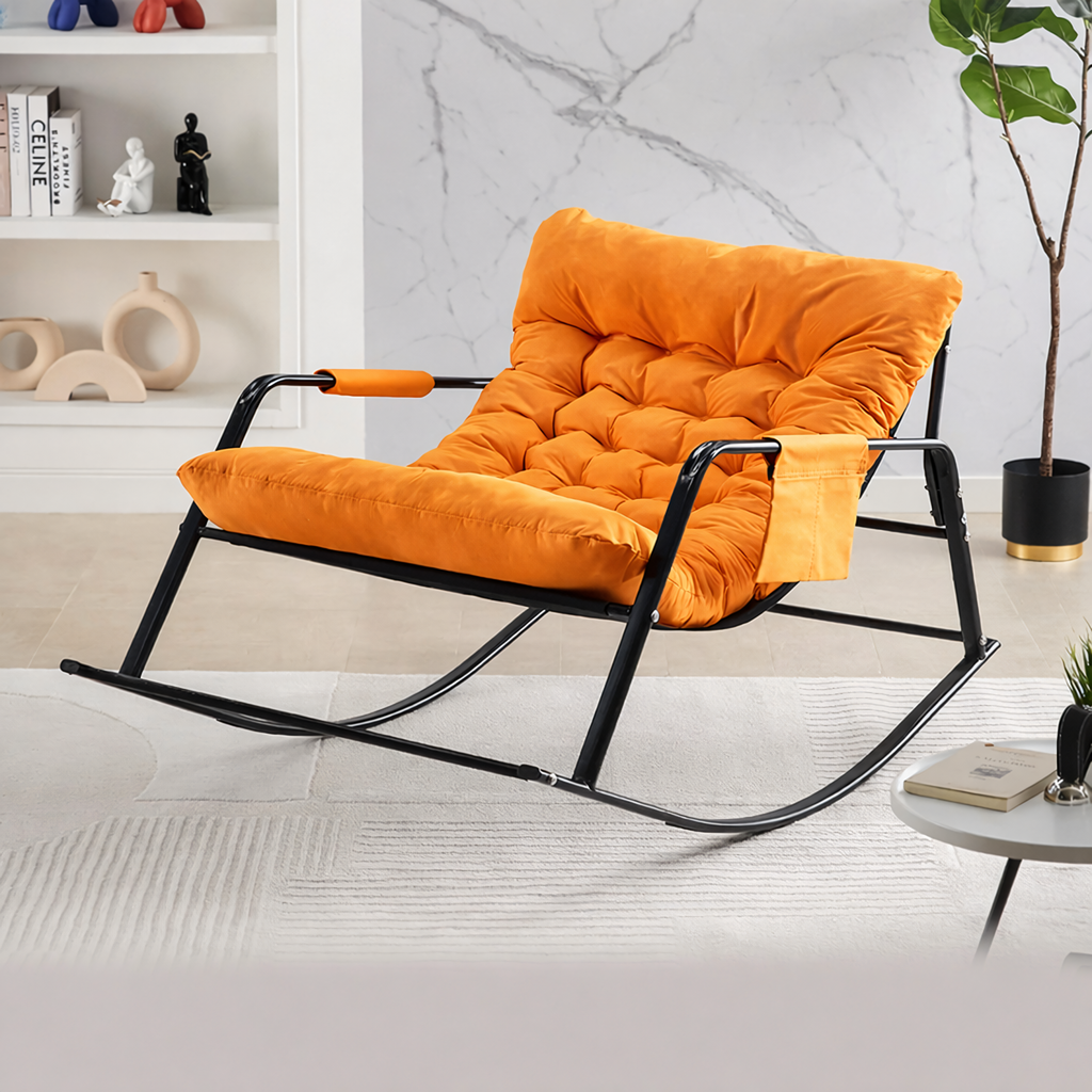 Fotelja za Ljuljanje s Jastukom - Narančasti