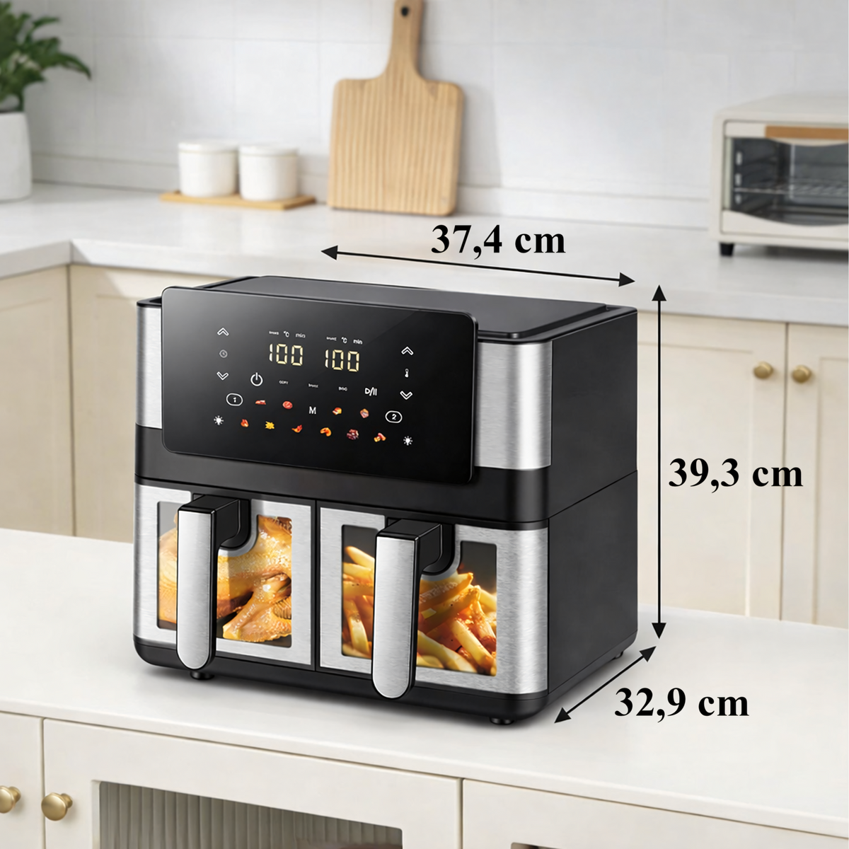 Air Fryer - Friteza na Vrući Zrak s Dvije Komore 8L - 2000W