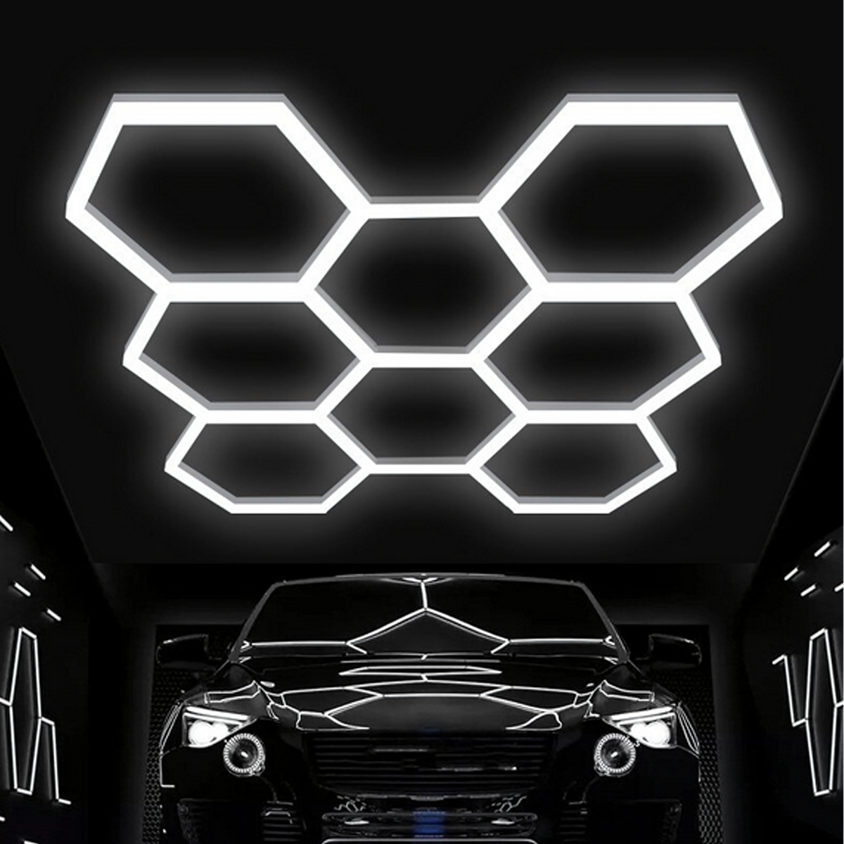 Hexagon LED Rasvjeta - 257.6 × 244.4 cm