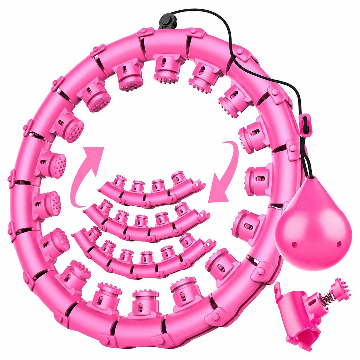 Hula Hop Obruč Plus Size s Utegom - 24 Segmenata