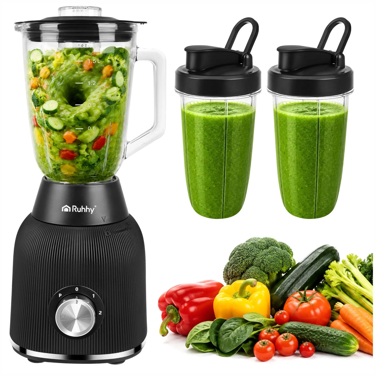 Stakleni Blender – 1200W + 2 Boce