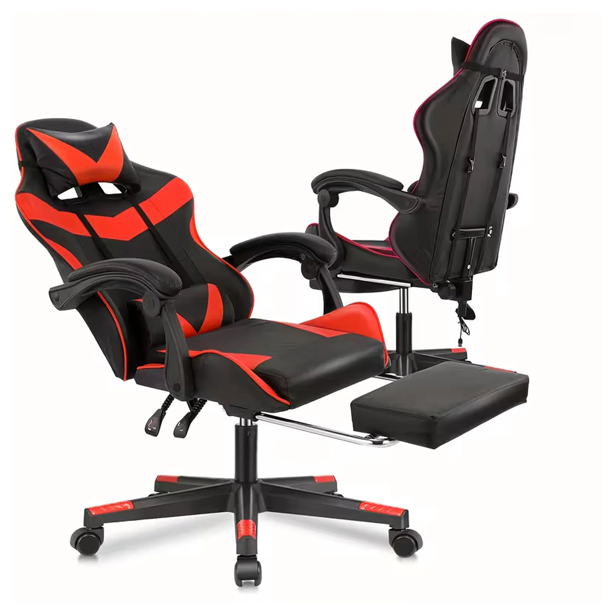 Gaming Stolica Crveno-Crna s Osloncem za Noge