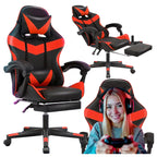Gaming Stolica Crveno-Crna s Osloncem za Noge