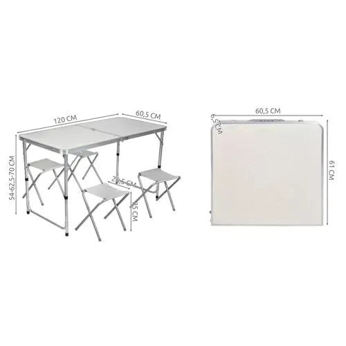 Kamp Set – Stol + 4 Stolice