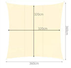 Kvadratno Sjenilo za Sunce 3.6x3.6m - Bež