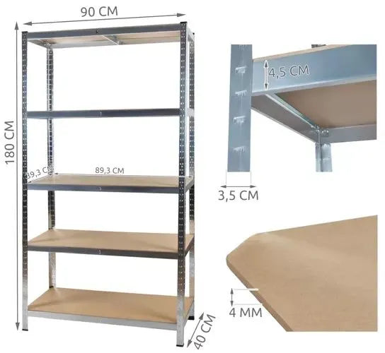 Metalne Stalaže 180x90x40 875kg