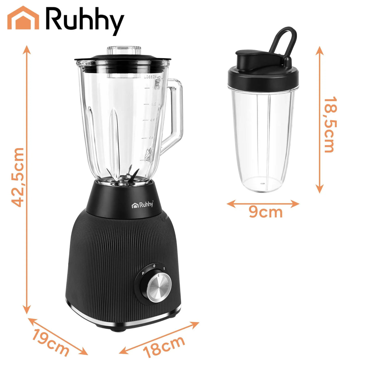 Stakleni Blender – 1200W + 2 Boce